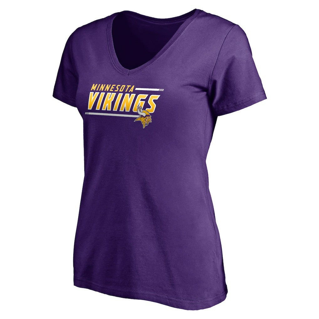 Minnesota Vikings Women's Mascot In Bounds V-Neck T-Shirt - Purple T-shirts