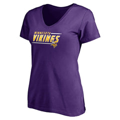 Minnesota Vikings Women's Mascot In Bounds V-Neck T-Shirt - Purple T-shirts