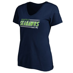 Seattle Seahawks Women's Mascot In Bounds V-Neck T-Shirt - College Navy T-shirts
