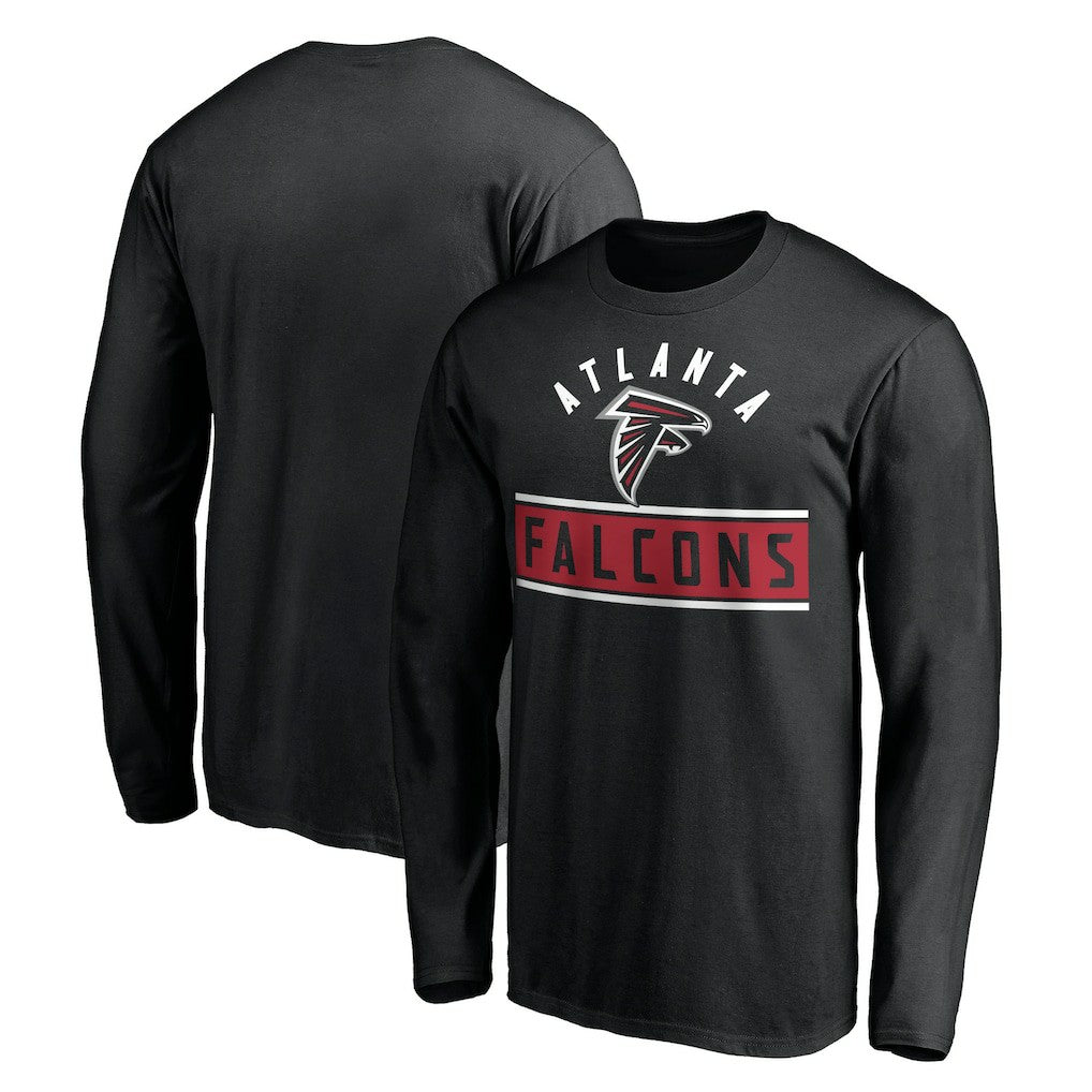 Atlanta Falcons Team Arch Knockout Long Sleeve T-Shirt - Black T-shirts