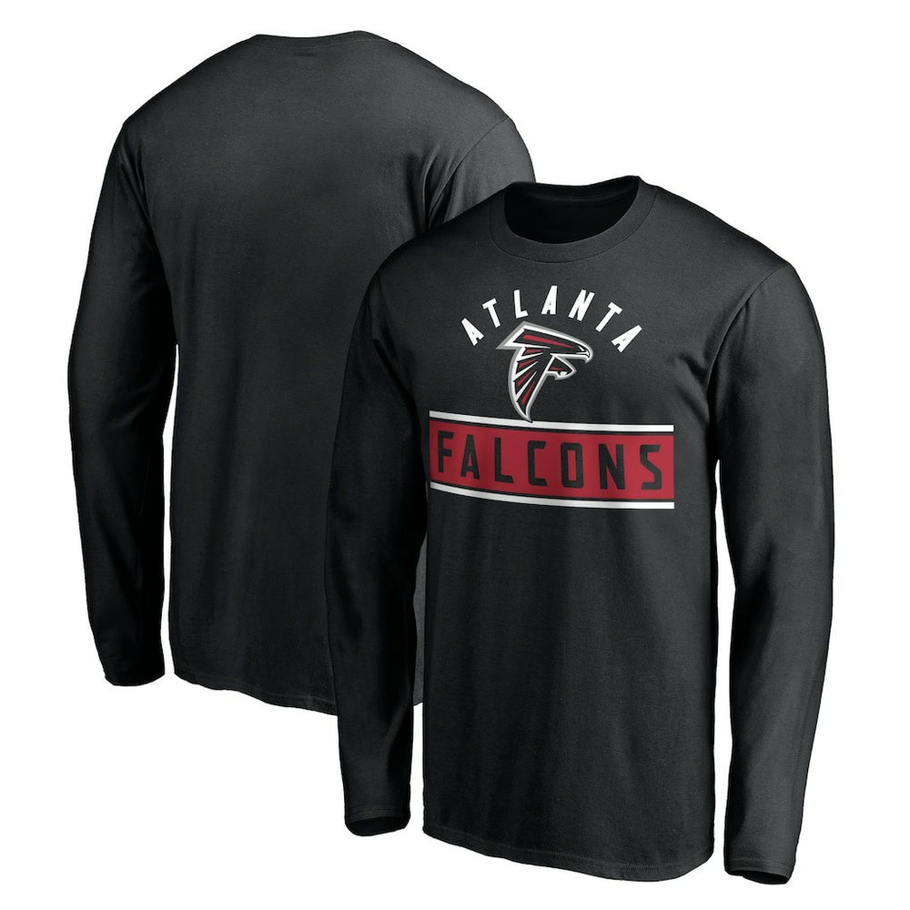 Atlanta Falcons Team Arch Knockout Long Sleeve T-Shirt - Black T-shirts
