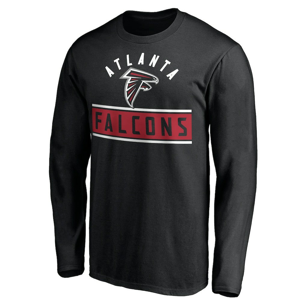 Atlanta Falcons Team Arch Knockout Long Sleeve T-Shirt - Black T-shirts