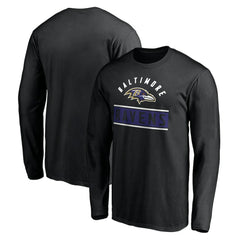 Baltimore Ravens Team Arch Knockout Long Sleeve T-Shirt - Black T-shirts