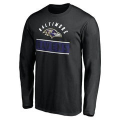 Baltimore Ravens Team Arch Knockout Long Sleeve T-Shirt - Black T-shirts