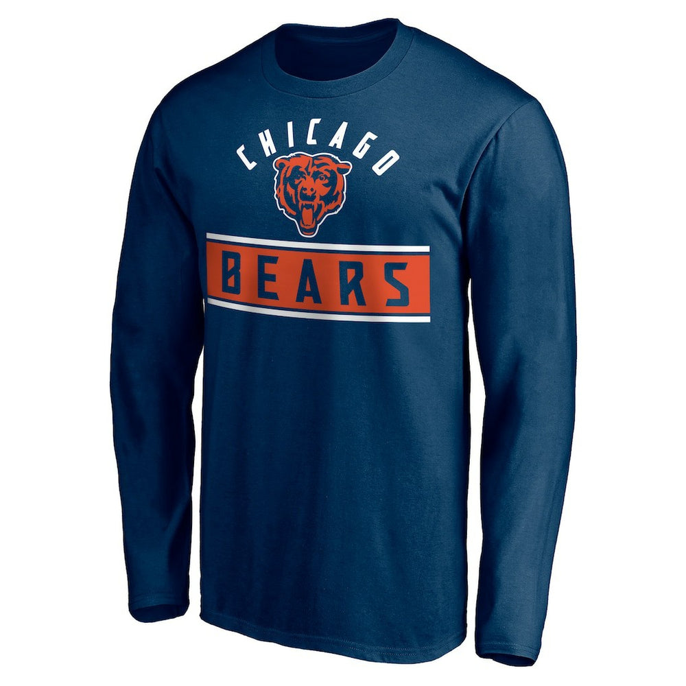 Chicago Bears Team Arch Knockout Long Sleeve T-Shirt - Navy T-shirts