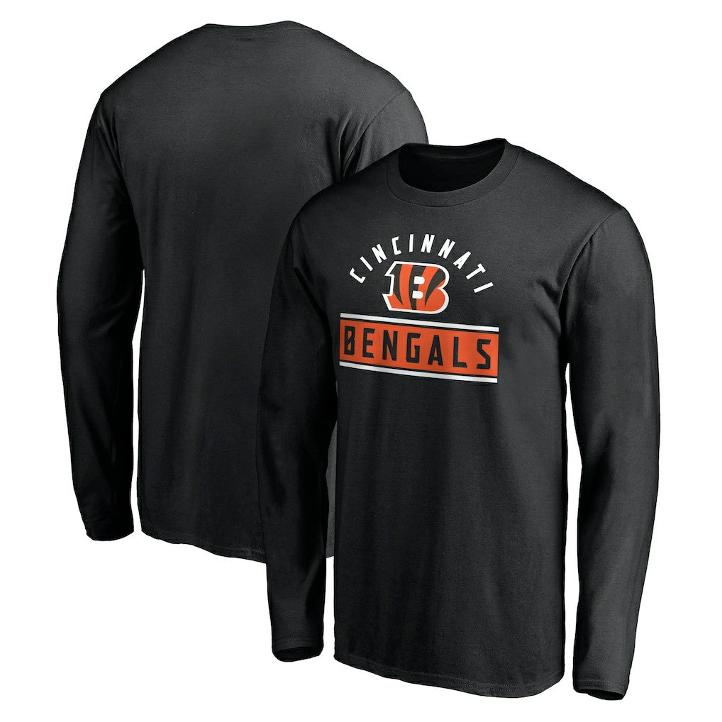 Cincinnati Bengals Team Arch Knockout Long Sleeve T-Shirt - Black T-shirts