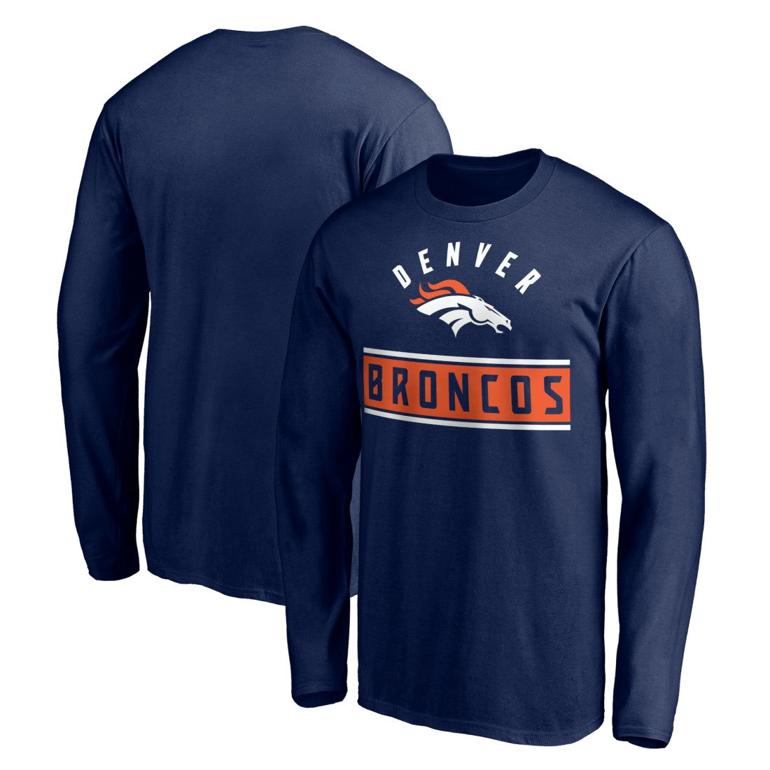Denver Broncos Team Arch Knockout Long Sleeve T-Shirt - Navy T-shirts