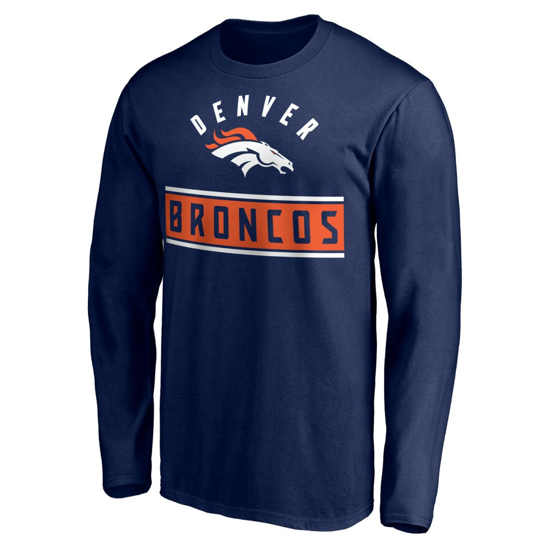 Denver Broncos Team Arch Knockout Long Sleeve T-Shirt - Navy T-shirts