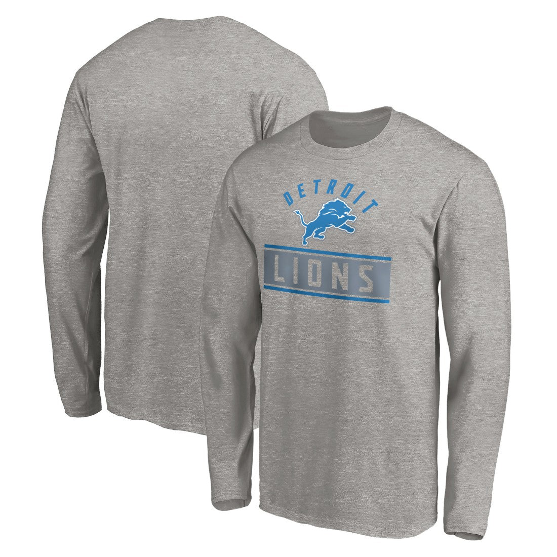 Detroit Lions Team Arch Knockout Long Sleeve T-Shirt - Heather Gray T-shirts
