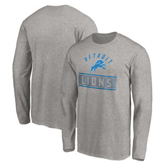 Detroit Lions Team Arch Knockout Long Sleeve T-Shirt - Heather Gray T-shirts