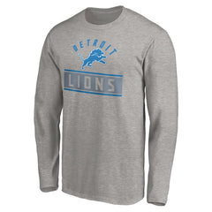 Detroit Lions Team Arch Knockout Long Sleeve T-Shirt - Heather Gray T-shirts