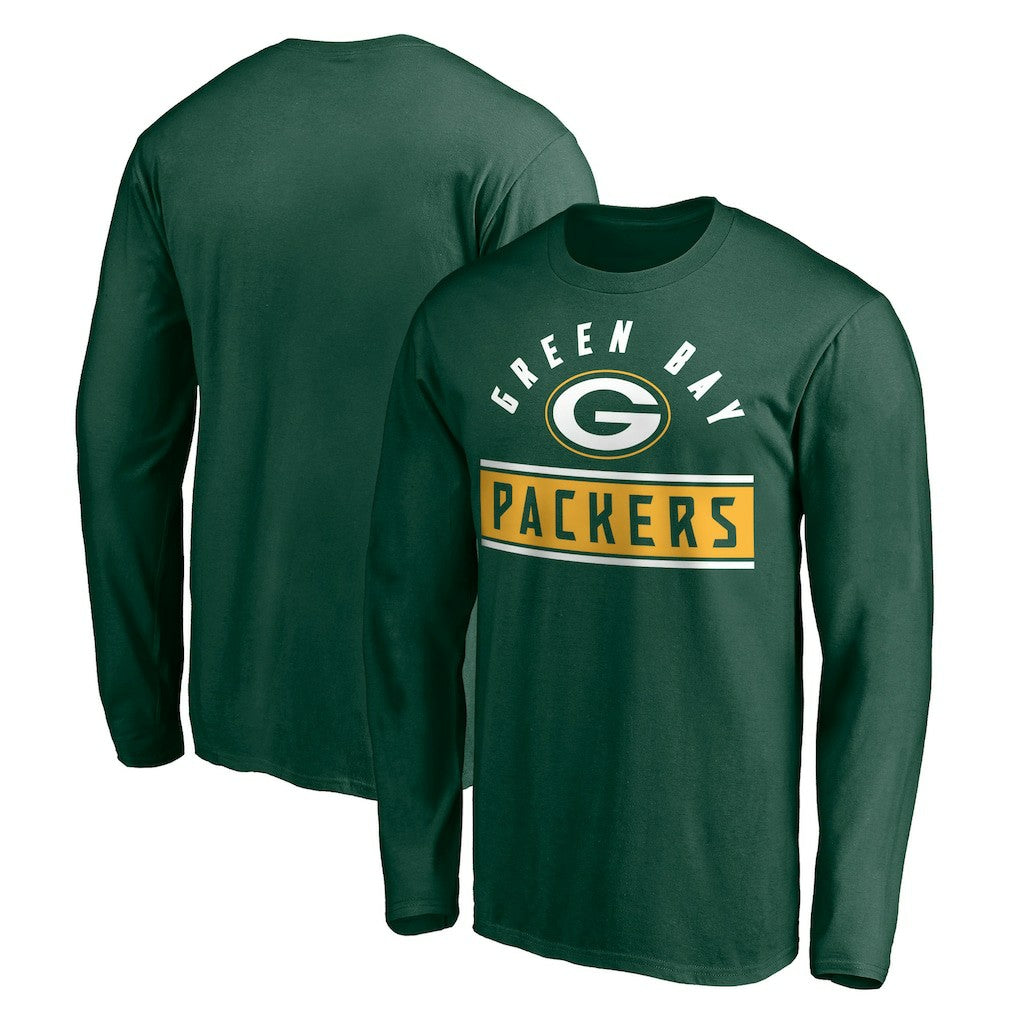 Green Bay Packers Team Arch Knockout Long Sleeve T-Shirt - Green T-shirts