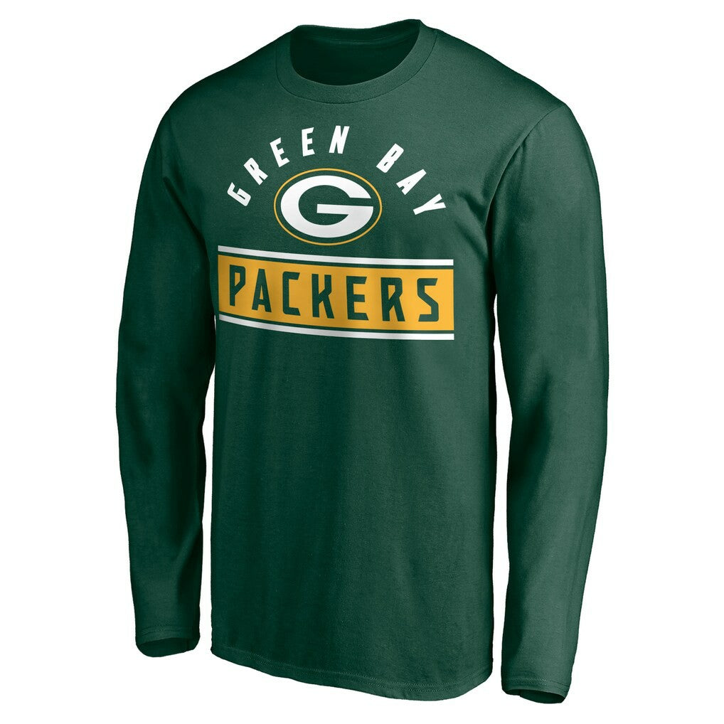 Green Bay Packers Team Arch Knockout Long Sleeve T-Shirt - Green T-shirts