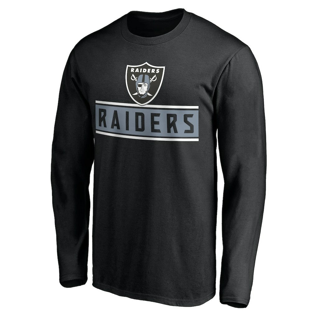 Las Vegas Raiders Team Arch Knockout Long Sleeve T-Shirt - Black T-shirts