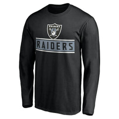 Las Vegas Raiders Team Arch Knockout Long Sleeve T-Shirt - Black T-shirts