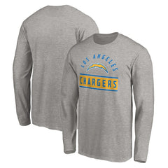 Los Angeles Chargers Team Arch Knockout Long Sleeve T-Shirt - Heather Gray T-shirts