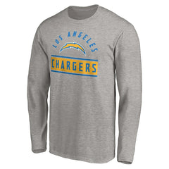Los Angeles Chargers Team Arch Knockout Long Sleeve T-Shirt - Heather Gray T-shirts