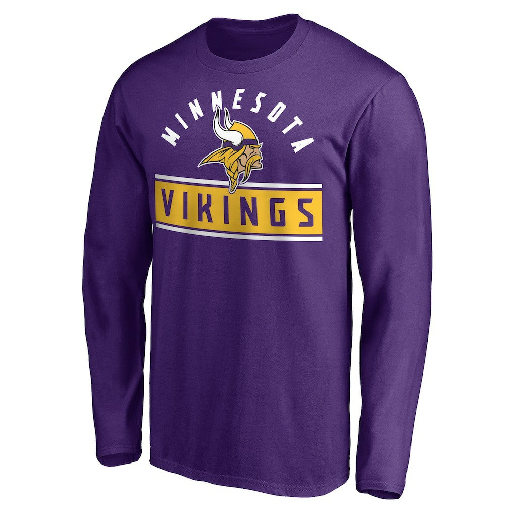 Minnesota Vikings Team Arch Knockout Long Sleeve T-Shirt - Purple T-shirts