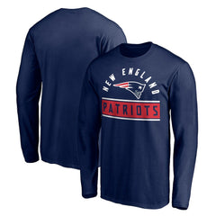 New England Patriots Team Arch Knockout Long Sleeve T-Shirt - Navy T-shirts