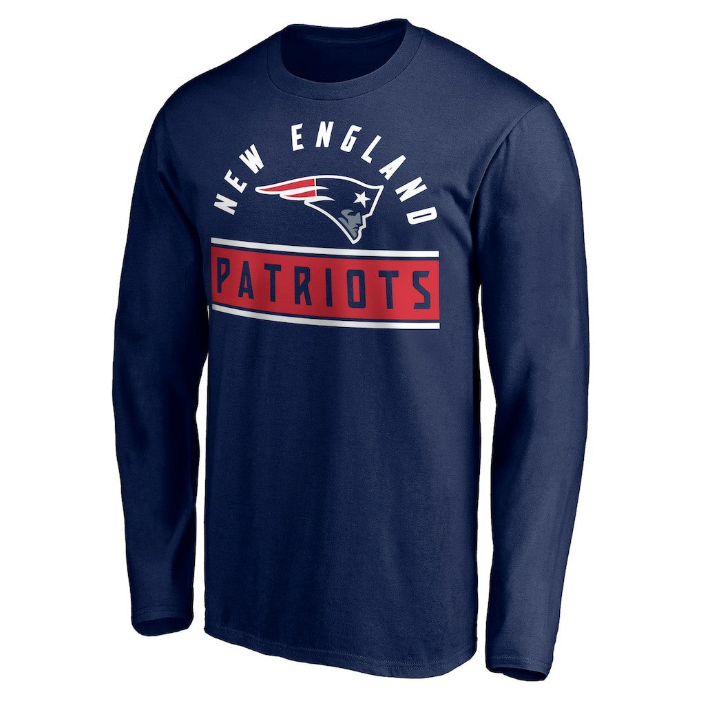 New England Patriots Team Arch Knockout Long Sleeve T-Shirt - Navy T-shirts