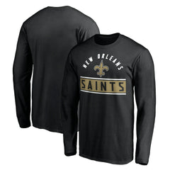 New Orleans Saints Team Arch Knockout Long Sleeve T-Shirt - Black T-shirts