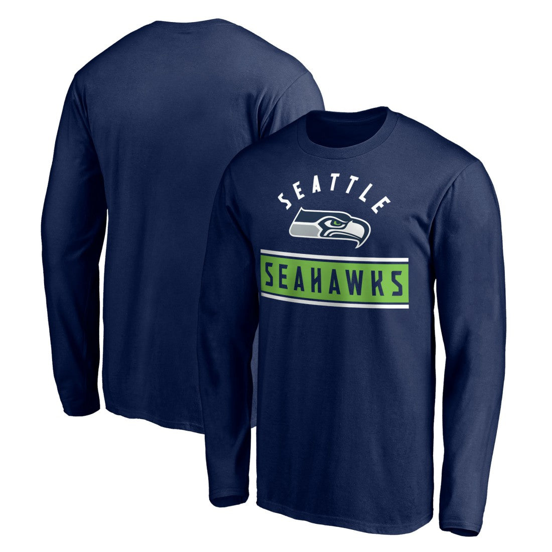 Seattle Seahawks Team Arch Knockout Long Sleeve T-Shirt - College Navy T-shirts