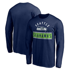 Seattle Seahawks Team Arch Knockout Long Sleeve T-Shirt - College Navy T-shirts
