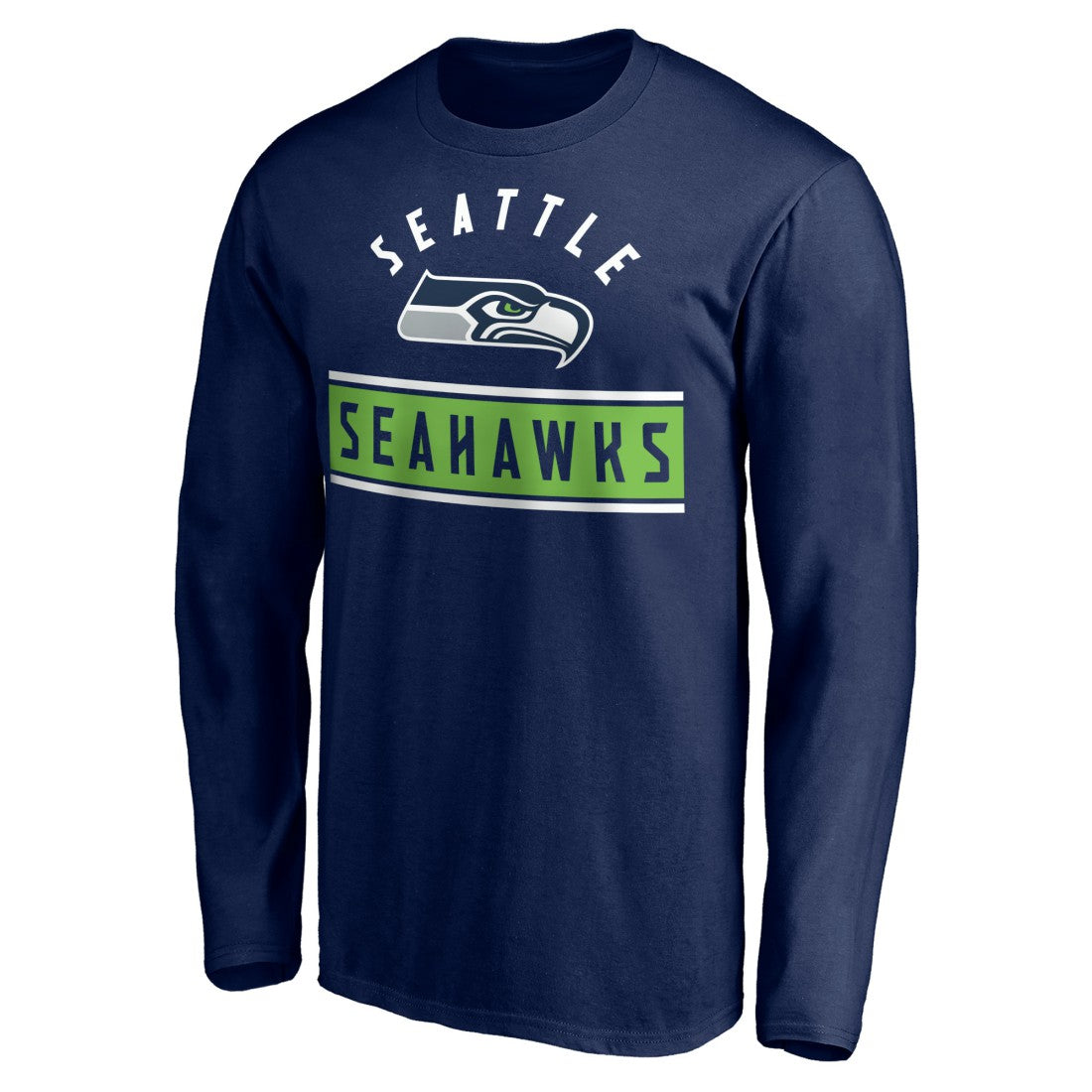 Seattle Seahawks Team Arch Knockout Long Sleeve T-Shirt - College Navy T-shirts