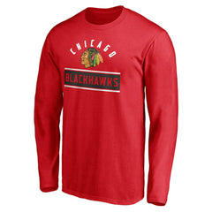Chicago Blackhawks Team Arch Knockout Long Sleeve T-Shirt - Red | US 200274452
