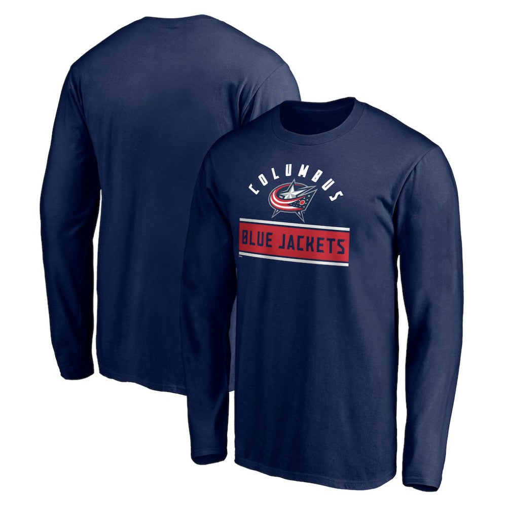 Columbus Blue Jackets Team Arch Knockout Long Sleeve T-Shirt - Navy | US 200274454