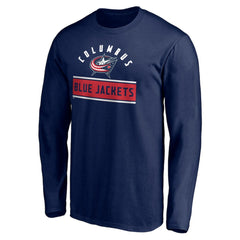 Columbus Blue Jackets Team Arch Knockout Long Sleeve T-Shirt - Navy | US 200274454