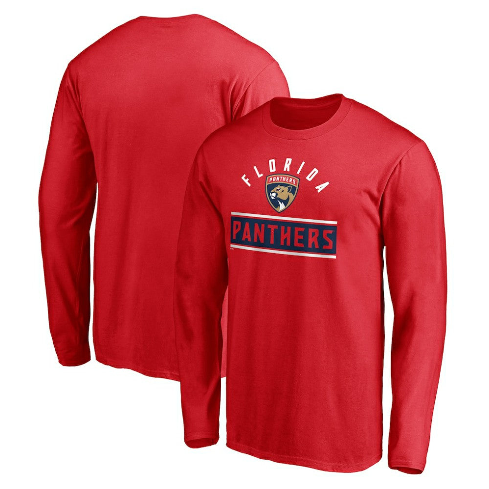 Florida Panthers Team Arch Knockout Long Sleeve T-Shirt - Red | US 200274457