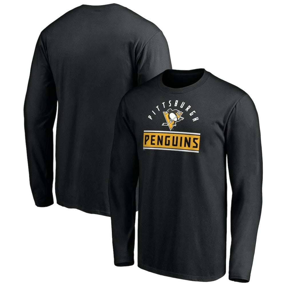 Pittsburgh Penguins Team Arch Knockout Long Sleeve T-Shirt - Black | US 200274464