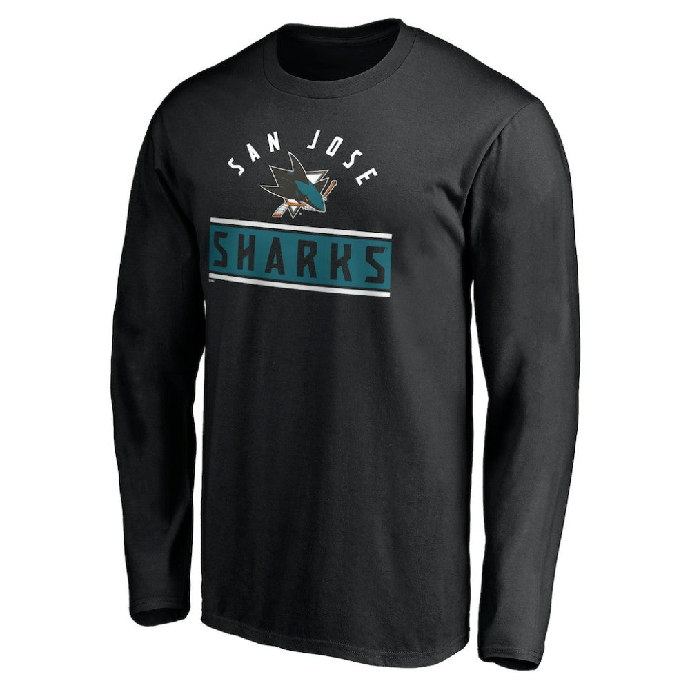 San Jose Sharks Team Arch Knockout Long Sleeve T-Shirt - Black | US 200274465