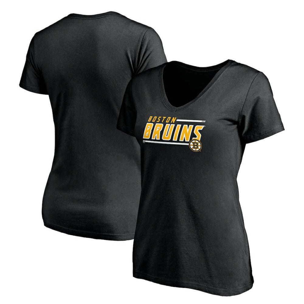 Boston Bruins Women's Mascot In Bounds V-Neck T-Shirt - Black | US 200274532