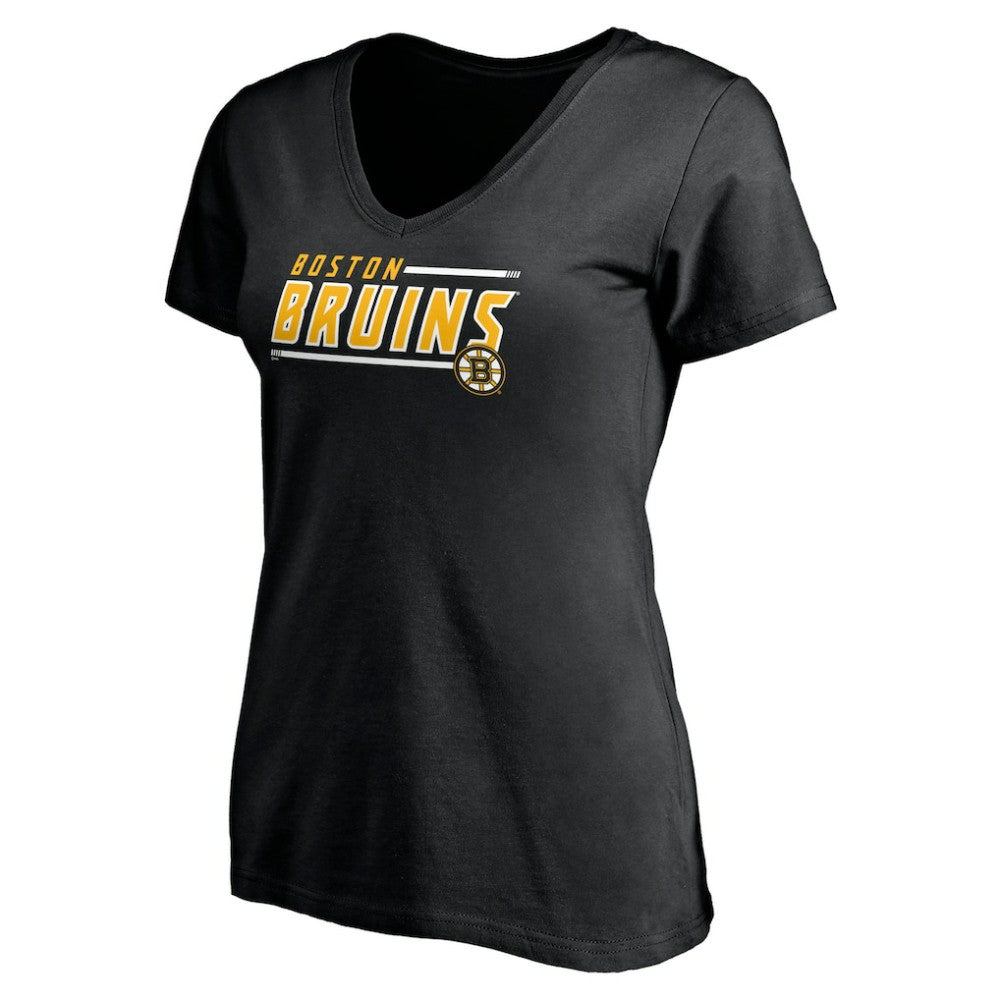 Boston Bruins Women's Mascot In Bounds V-Neck T-Shirt - Black | US 200274532