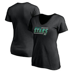 Dallas Stars Women's Mascot In Bounds V-Neck T-Shirt - Black | US 200274538