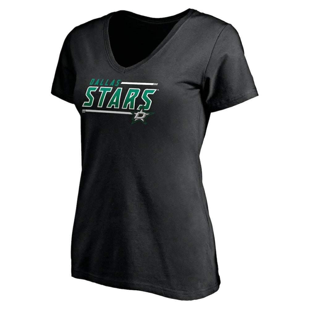 Dallas Stars Women's Mascot In Bounds V-Neck T-Shirt - Black | US 200274538