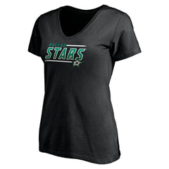 Dallas Stars Women's Mascot In Bounds V-Neck T-Shirt - Black | US 200274538
