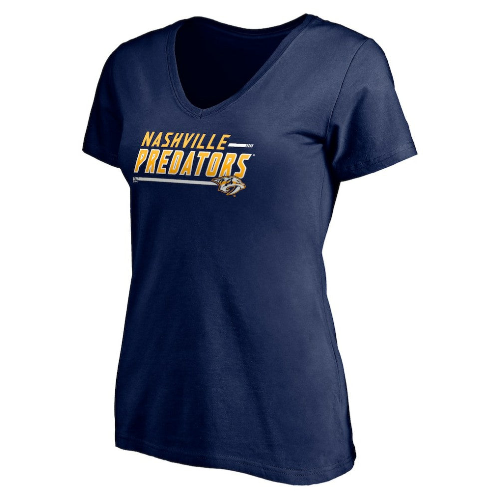 Nashville Predators Women's Mascot In Bounds V-Neck T-Shirt - Navy | US 200274544