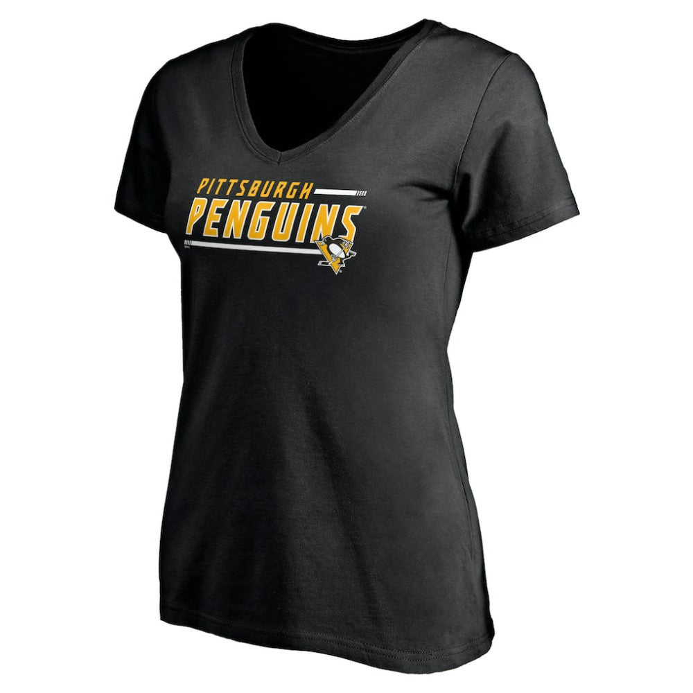 Pittsburgh Penguins Women's Mascot In Bounds V-Neck T-Shirt - Black | US 200274549
