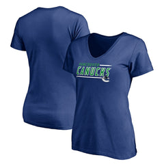 Vancouver Canucks Women's Mascot In Bounds V-Neck T-Shirt - Blue | US 200274555