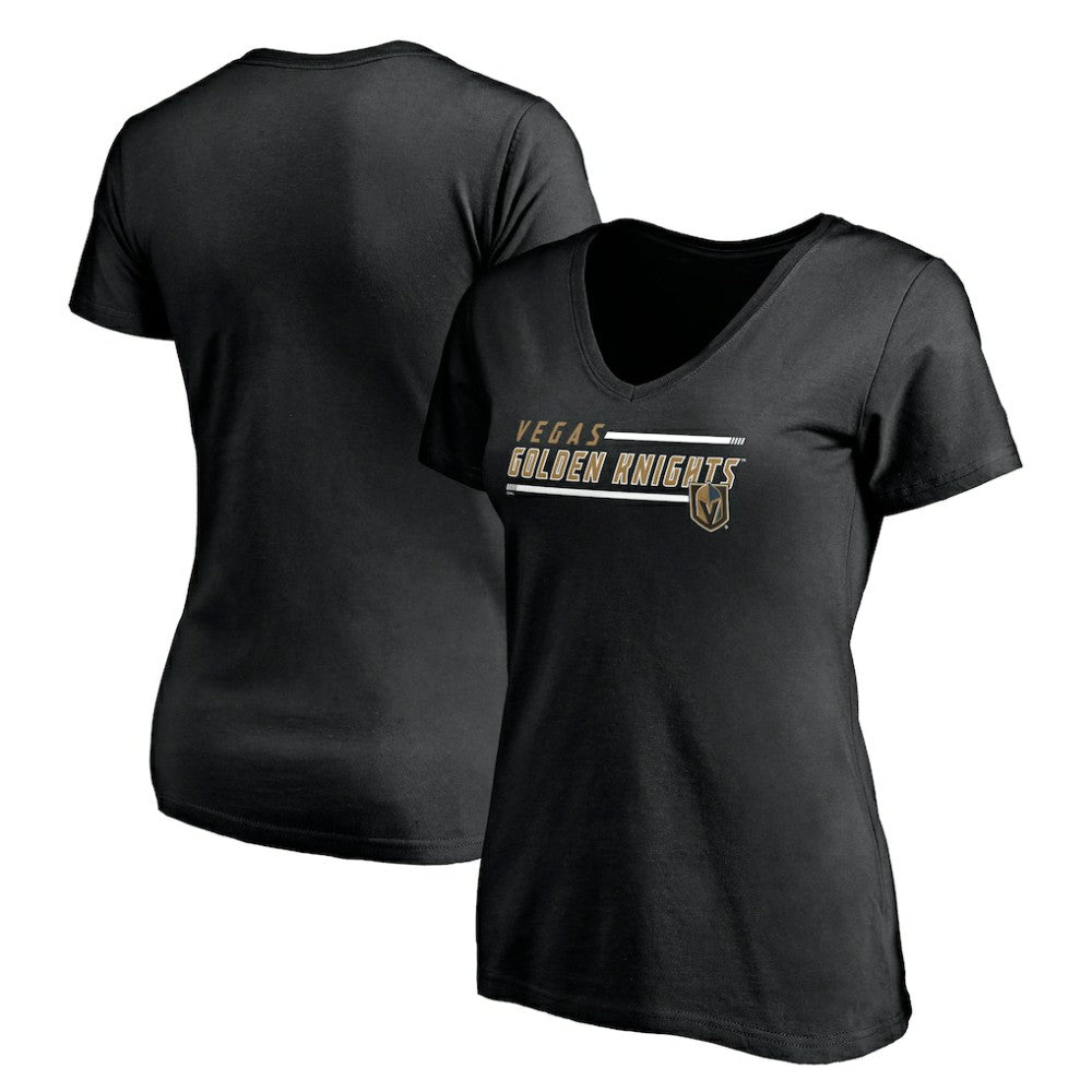 Vegas Golden Knights Women's Mascot In Bounds V-Neck T-Shirt - Black | US 200274556