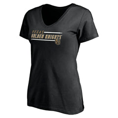 Vegas Golden Knights Women's Mascot In Bounds V-Neck T-Shirt - Black | US 200274556