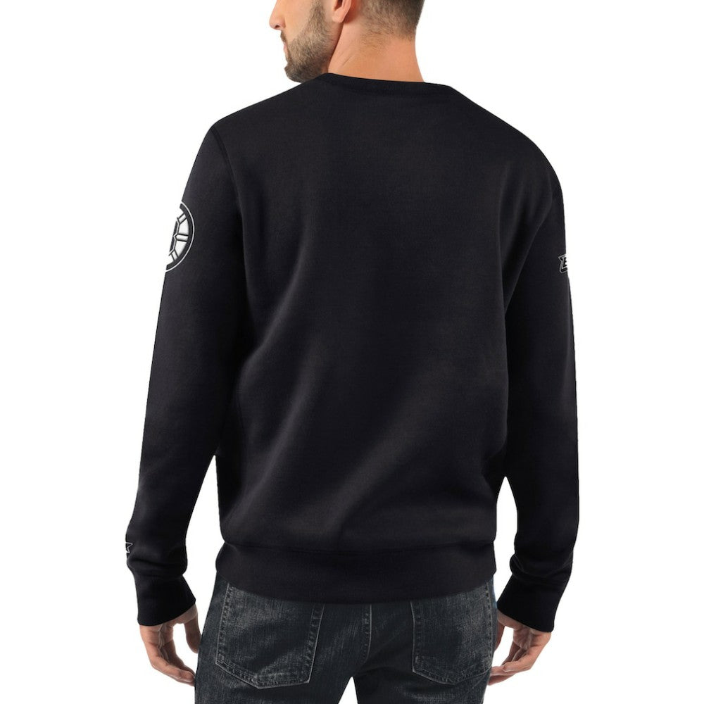 Boston Bruins Starter x NHL Black Ice Cross Check Pullover Sweatshirt - Black | US 200278774