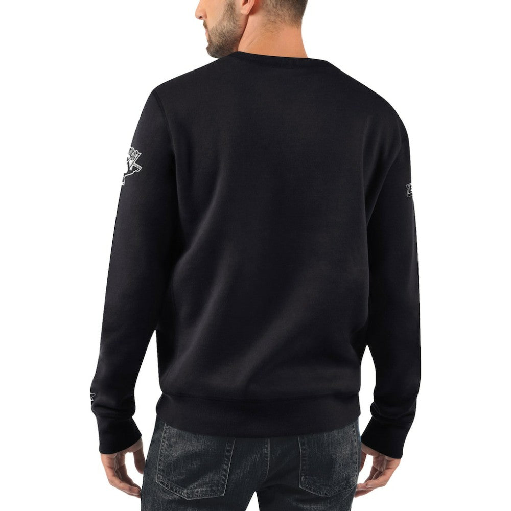Pittsburgh Penguins Starter x NHL Black Ice Cross Check Pullover Sweatshirt - Black | US 200278783