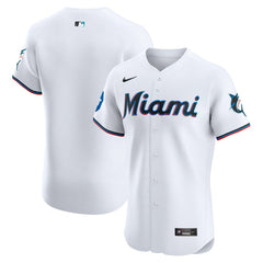 Miami Marlins Nike Home Elite Patch Jersey - White Jerseys