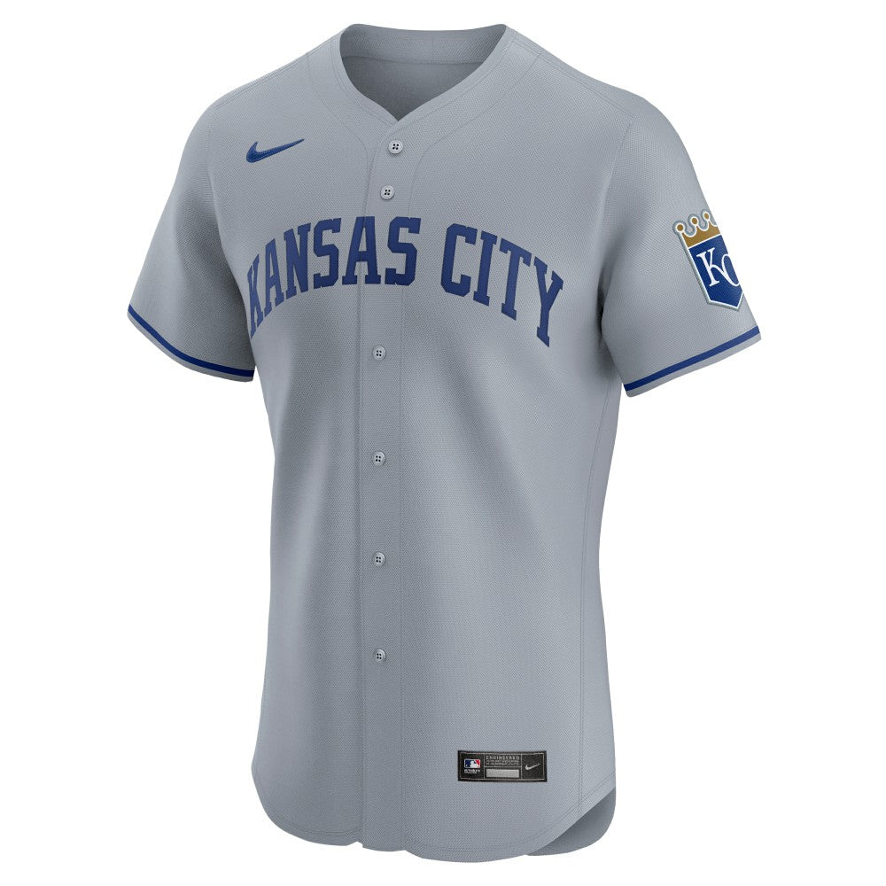 Kansas City Royals Nike Road Vapor Premier Elite Patch Jersey - Gray Jerseys