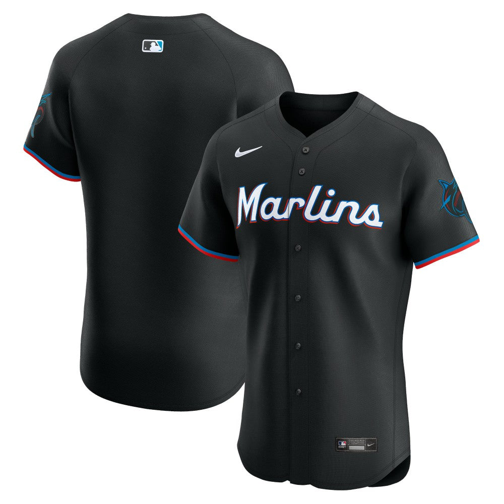 Miami Marlins Nike Alternate Vapor Premier Elite Patch Jersey - Black Jerseys