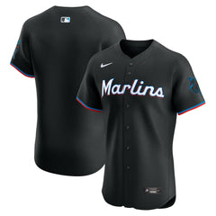 Miami Marlins Nike Alternate Vapor Premier Elite Patch Jersey - Black Jerseys